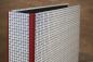 Preview: Blue folder with burgundy linen edges